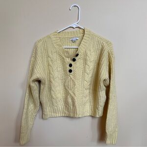 American Eagle cropped henley sweater